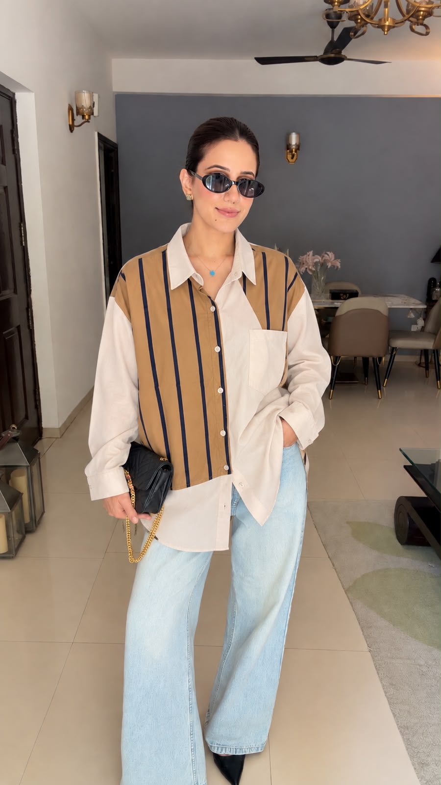 Striped Colour Block Shirt