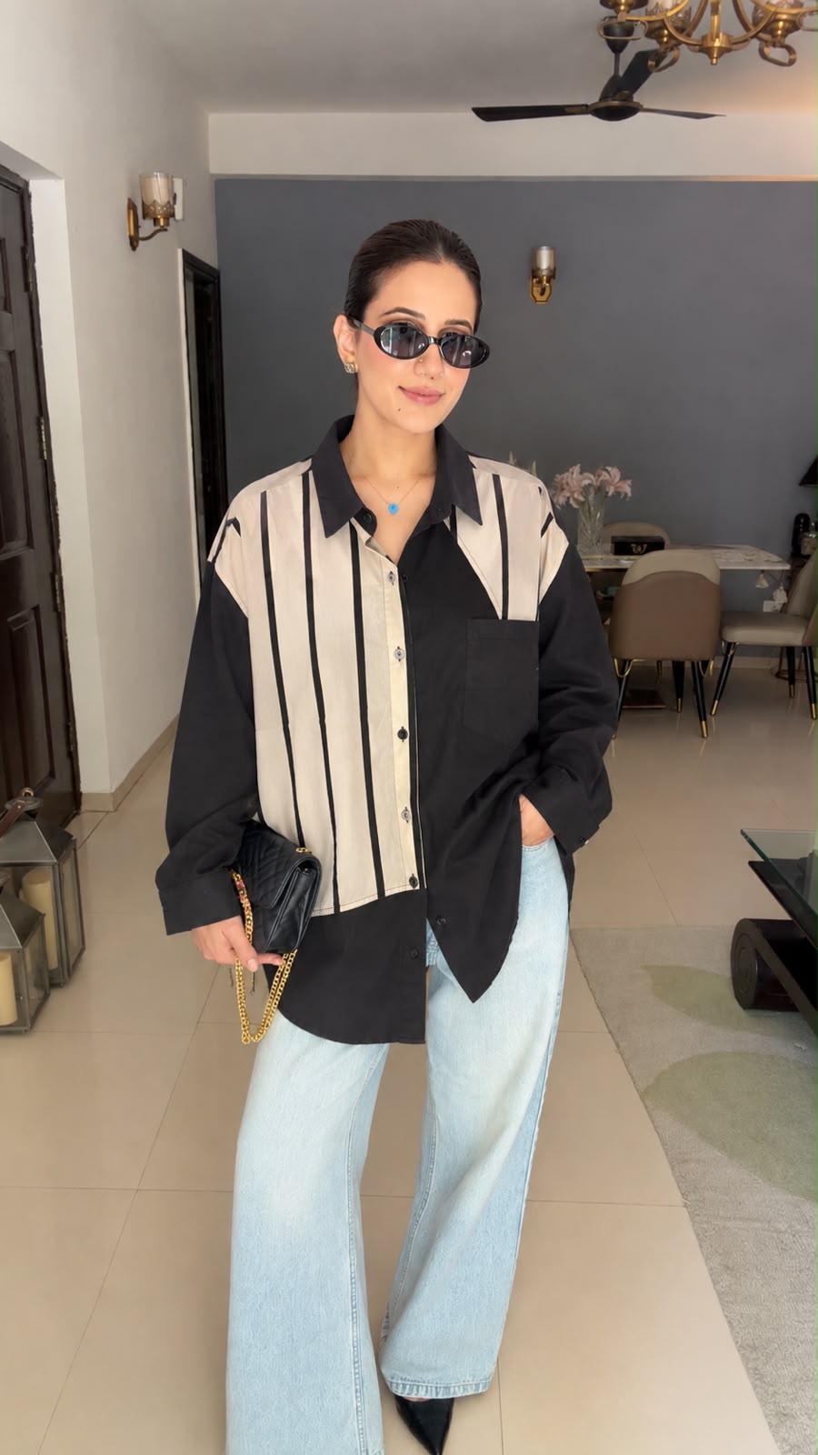 Striped Colour Block Shirt