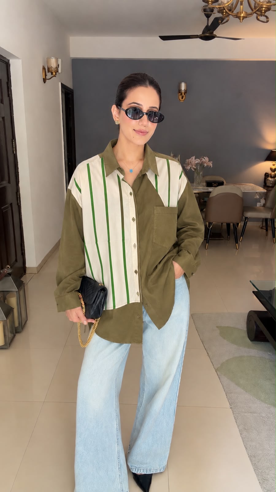 Striped Colour Block Shirt
