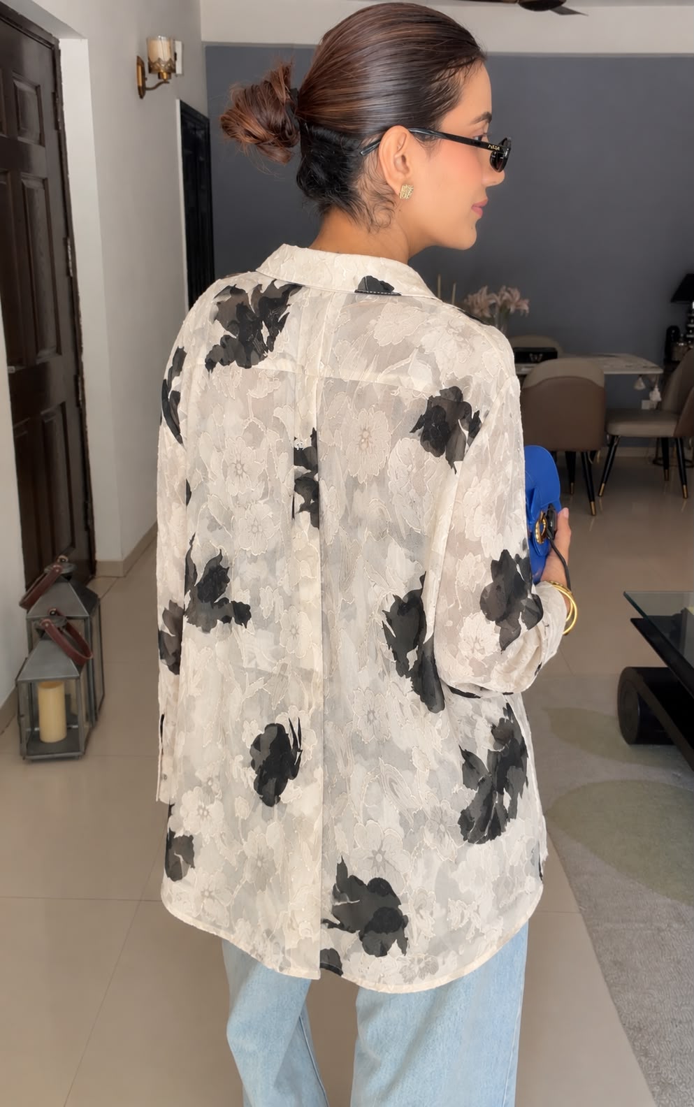 Floral Lace Oversized Shirt