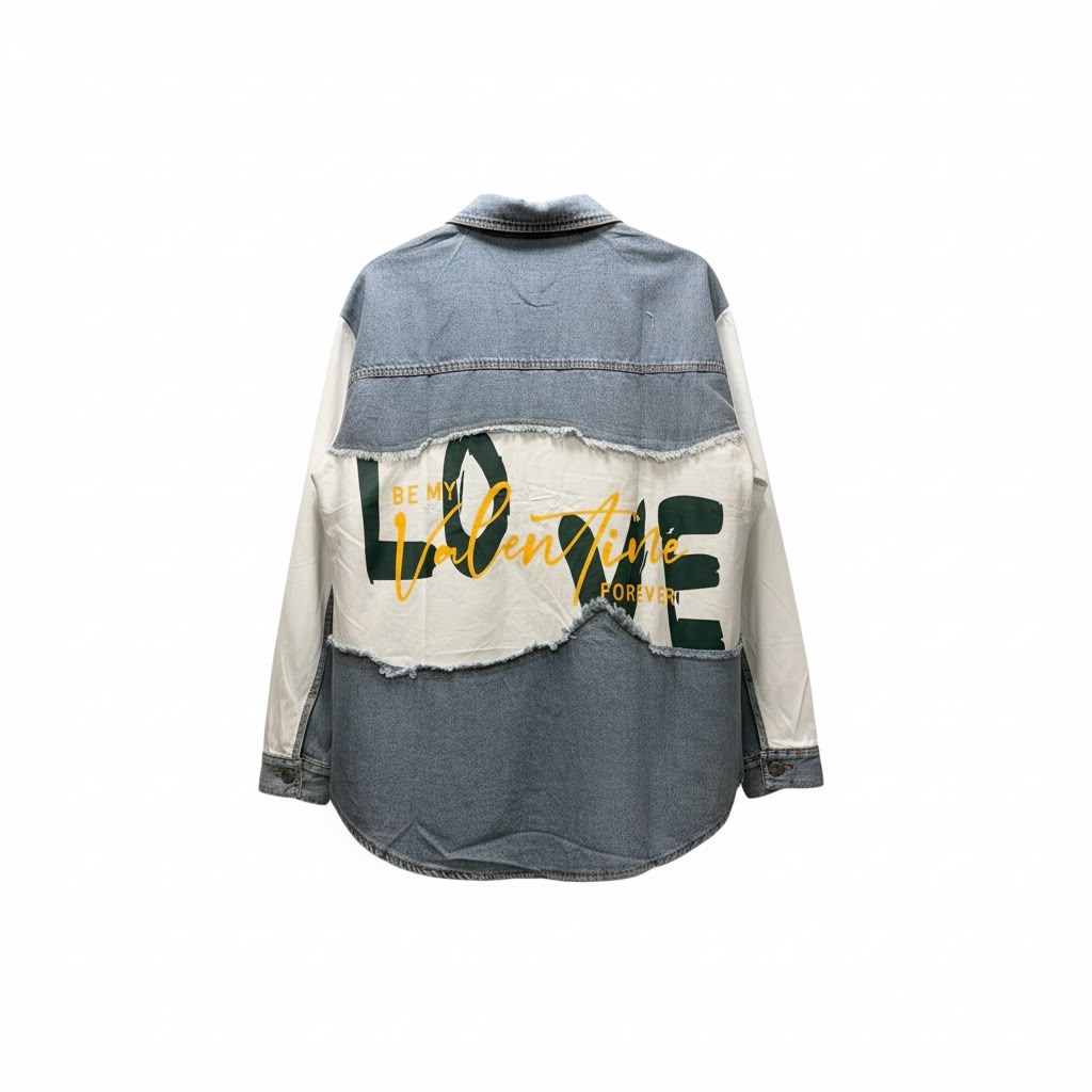 Graphic Denim Panel Shirt