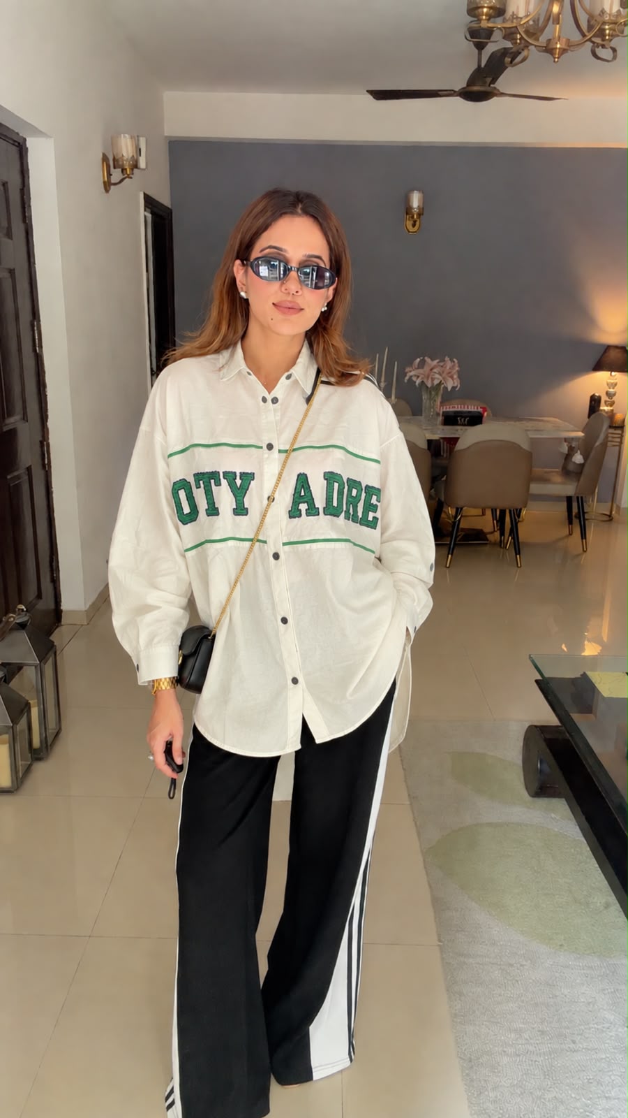 Graphic Oversized Button-Down Shirt