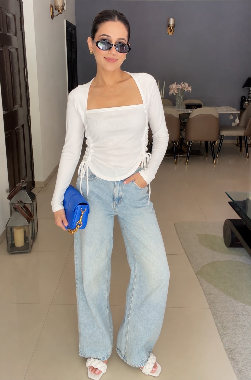 Ruched Side-Tie Fitted Top