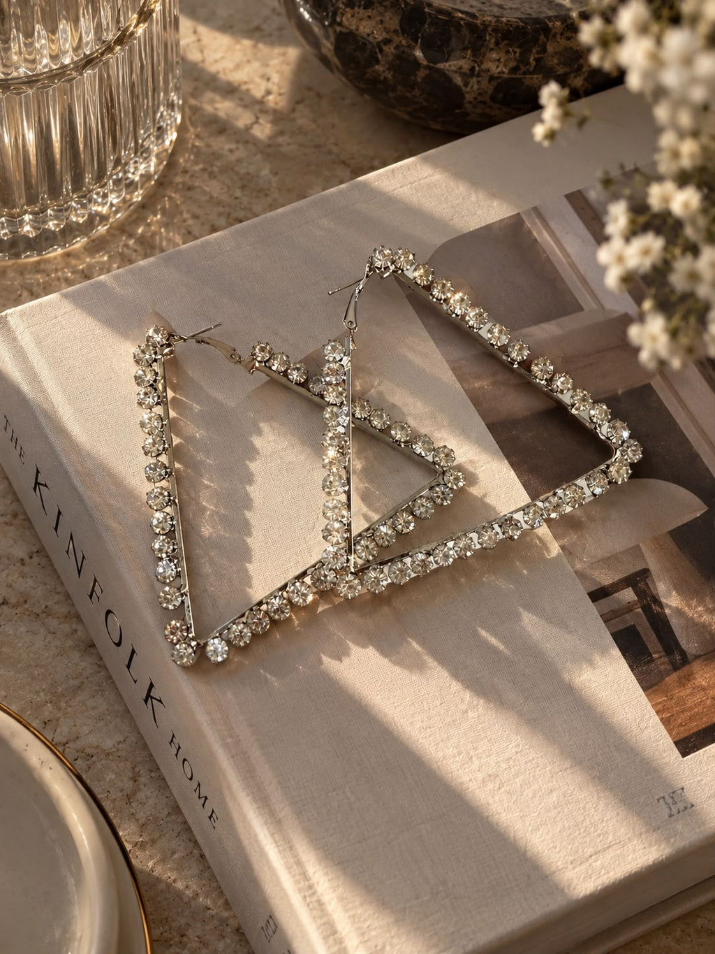 Crystal Triangle Statement Earrings