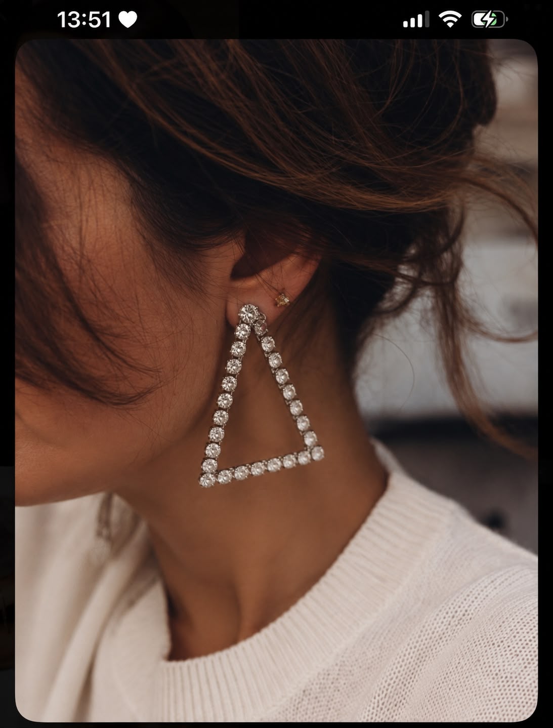 Crystal Triangle Statement Earrings