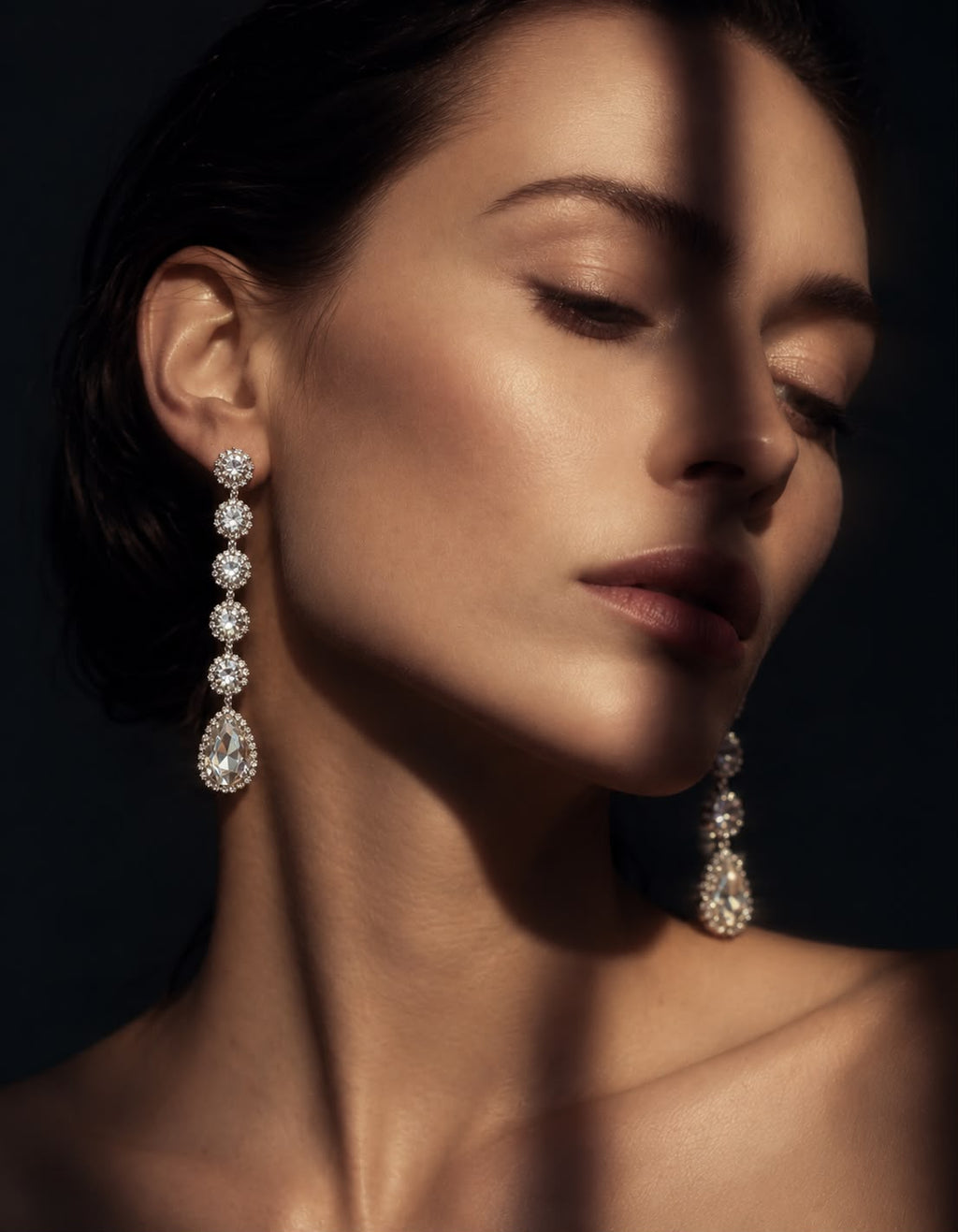 Crystal Teardrop Cluster Earrings