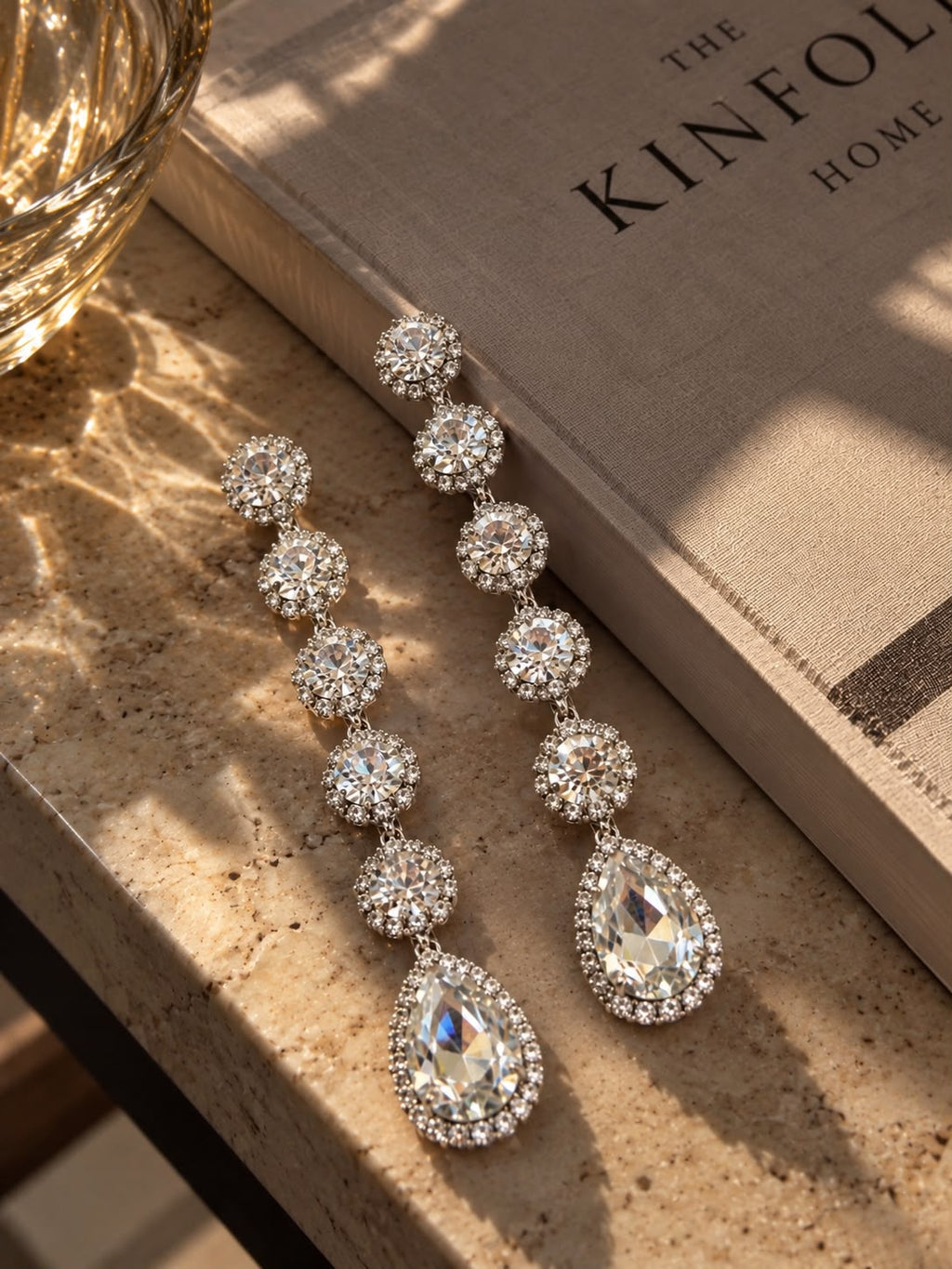 Crystal Teardrop Cluster Earrings