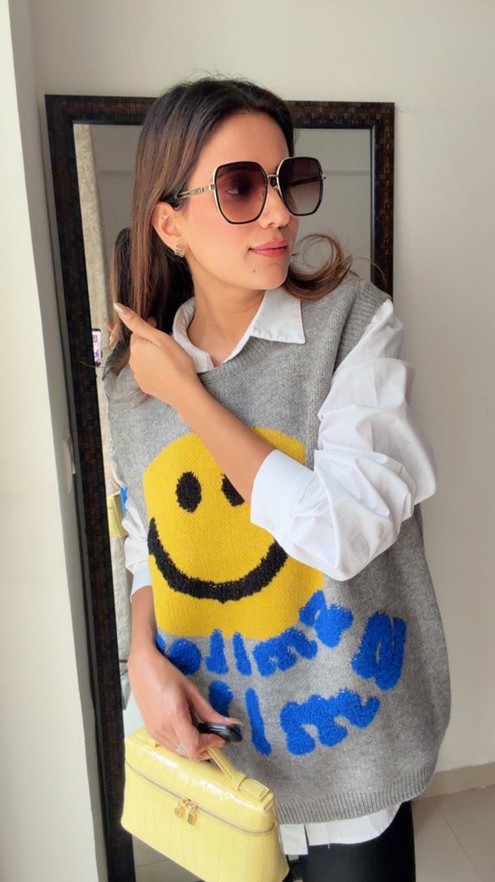 Smiley Fall Vest Jumper