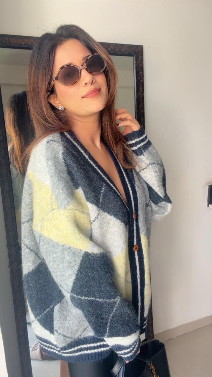 Geometric Knit Fall cardigan