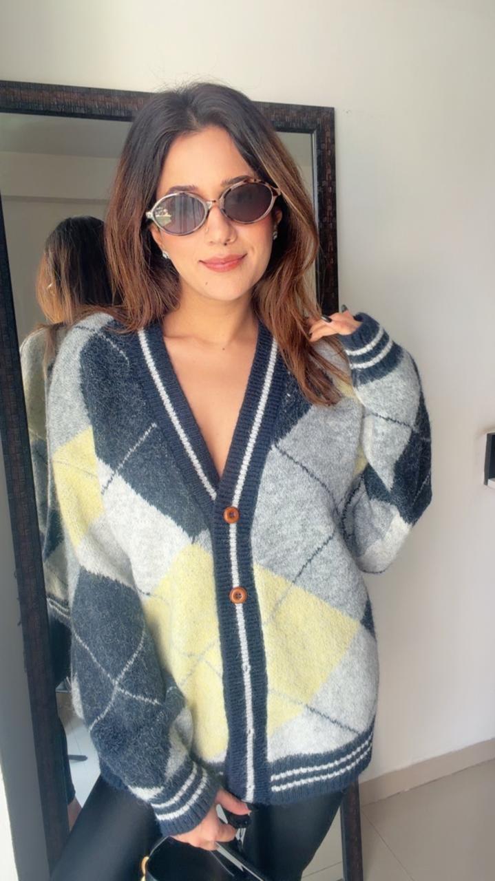 Geometric Knit Fall cardigan