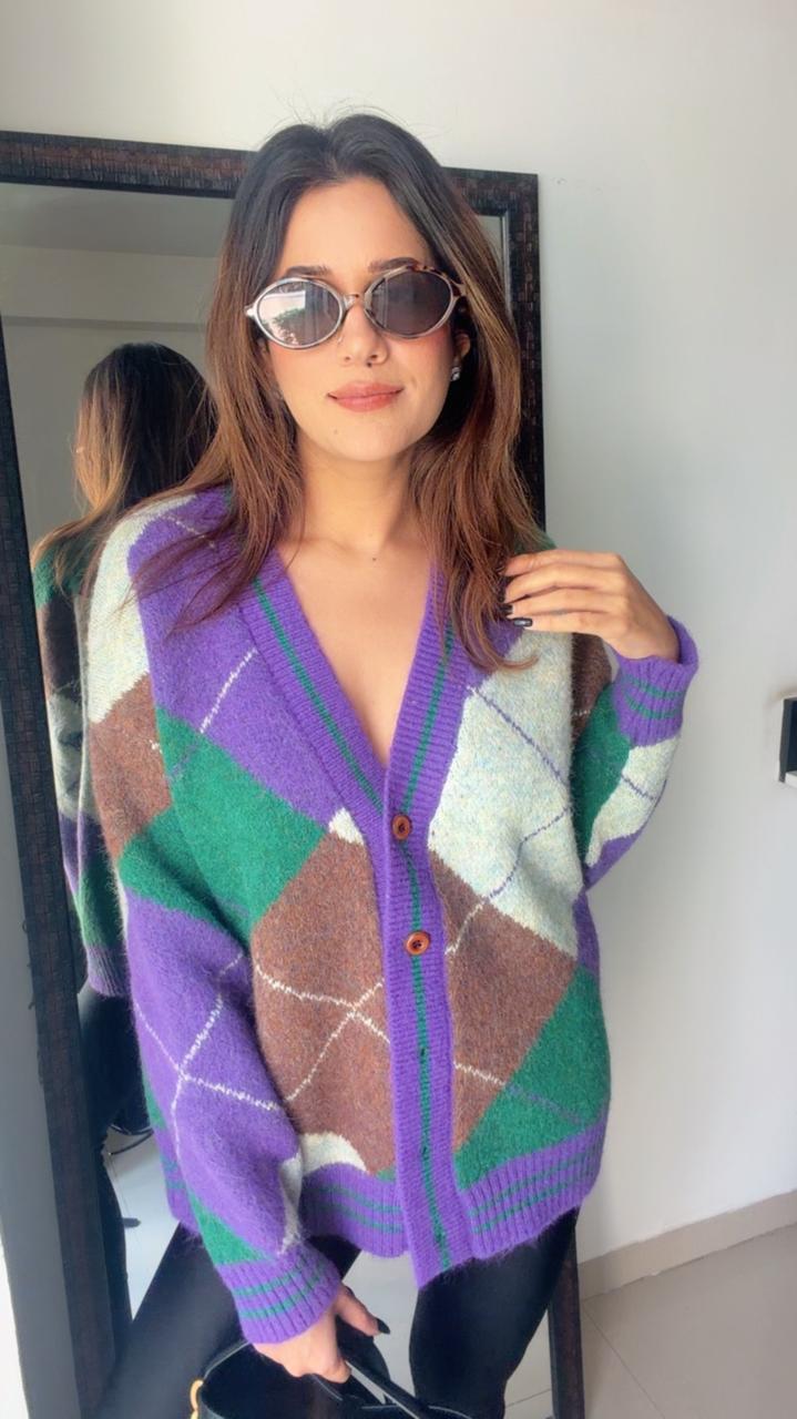 Geometric Knit Fall cardigan