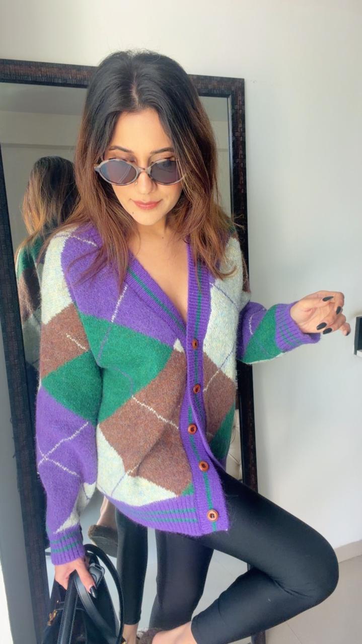 Geometric Knit Fall cardigan