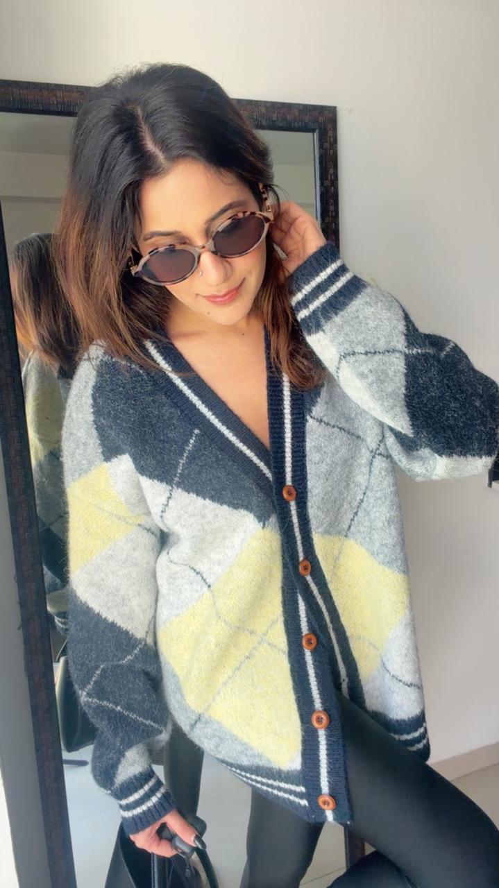 Geometric Knit Fall cardigan