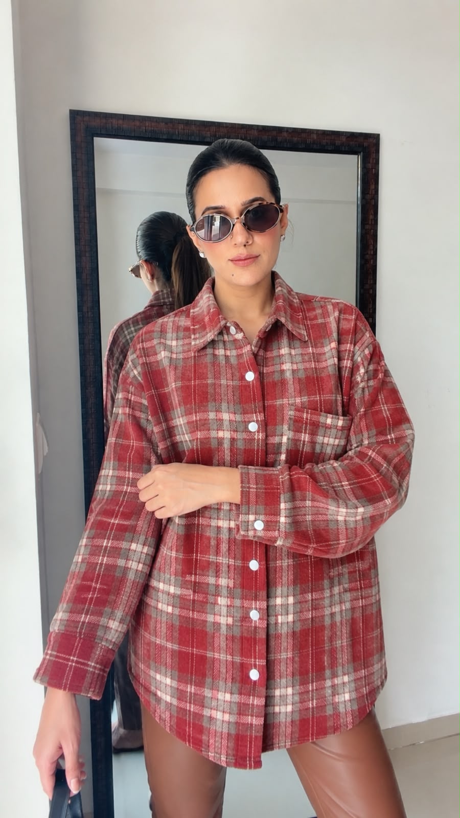 Plaid Button-Down Fall Shacket