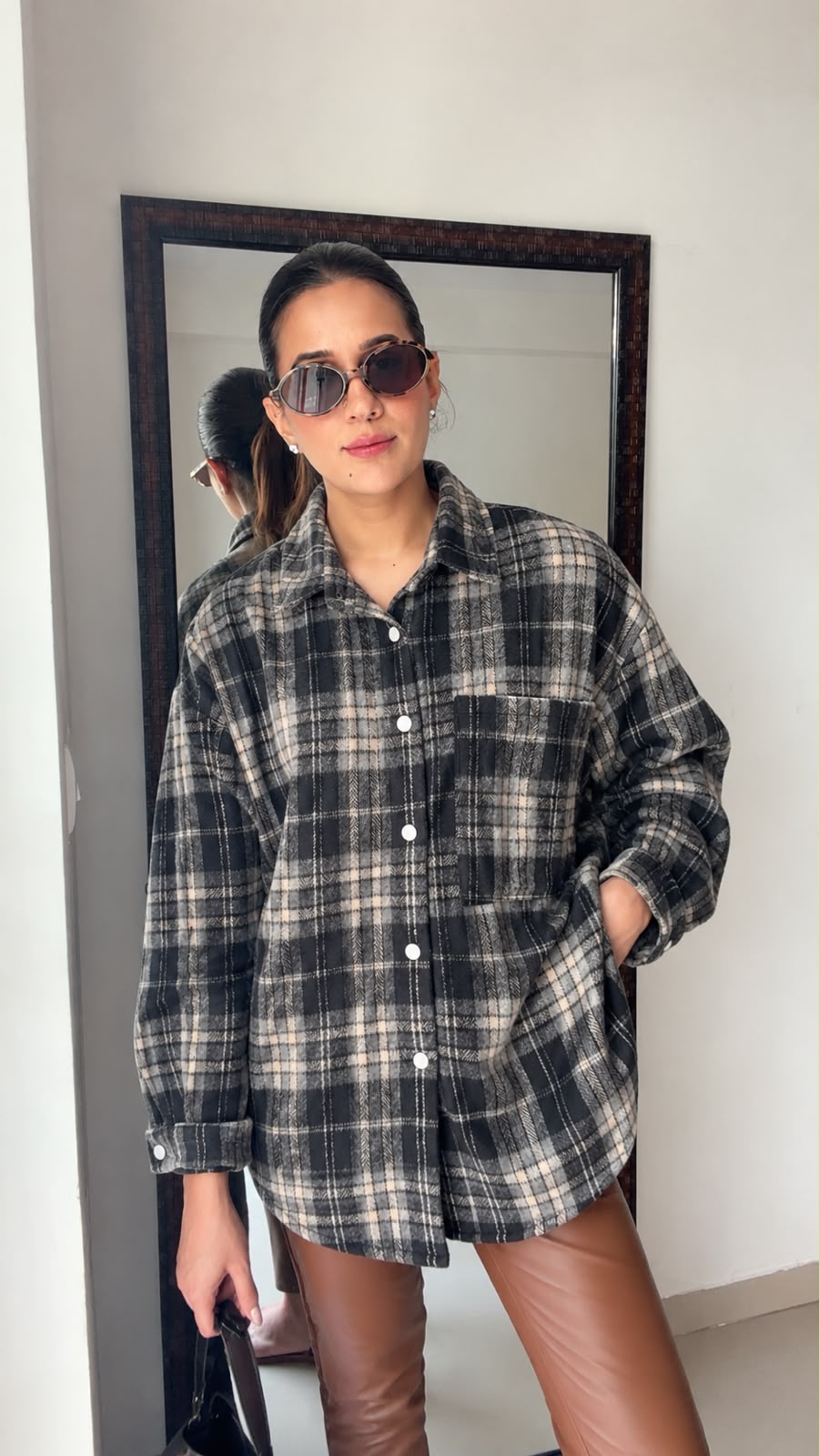 Plaid Button-Down Fall Shacket