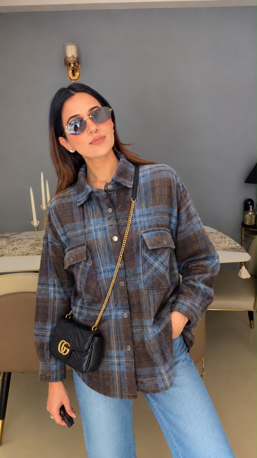 Plaid Woolen Oversized Fall Shacket