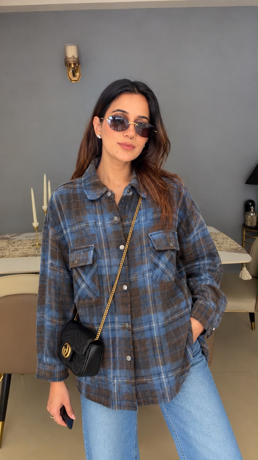 Plaid Woolen Oversized Fall Shacket