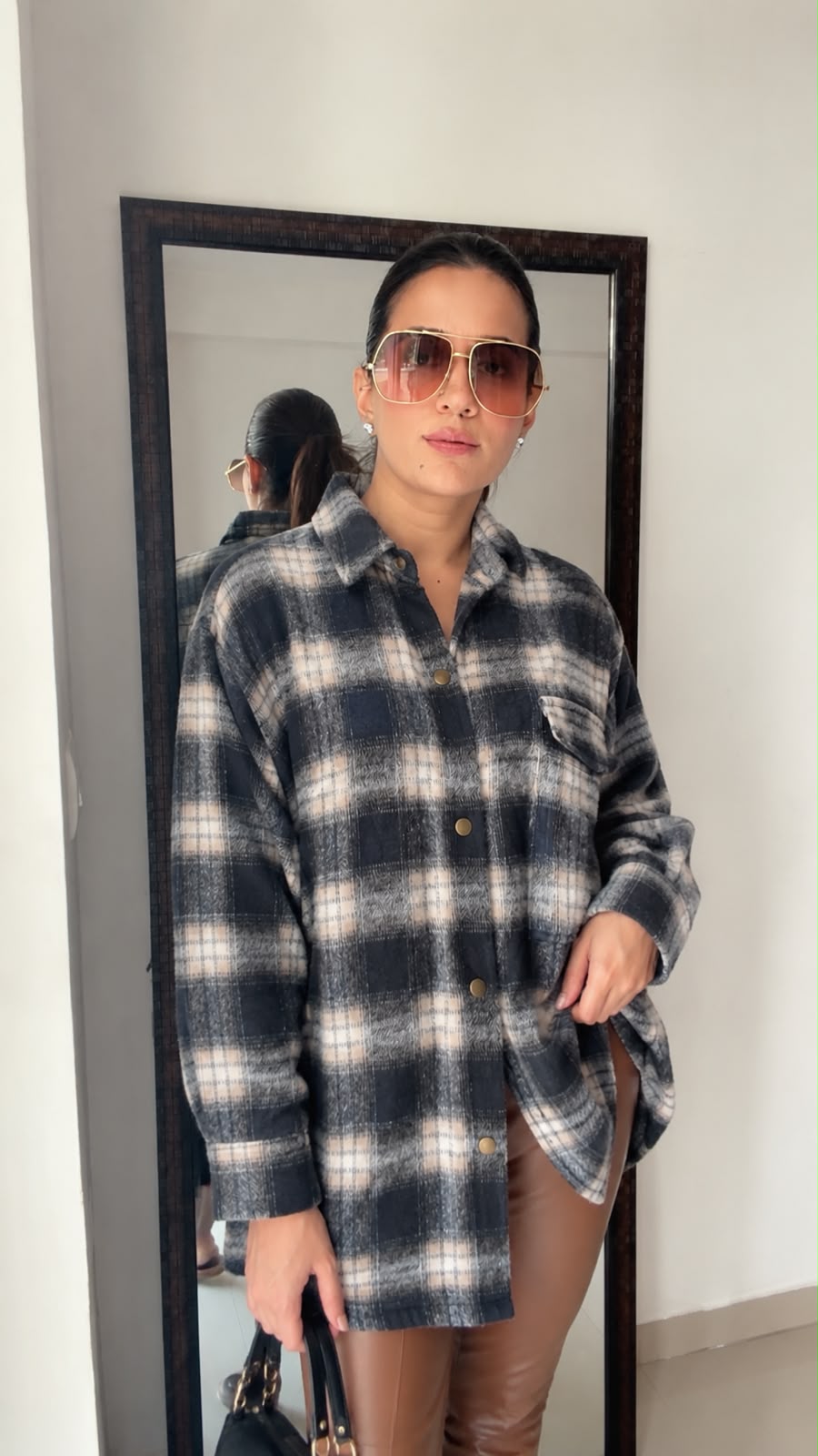Oversized Plaid Button-Down Fall Shacket