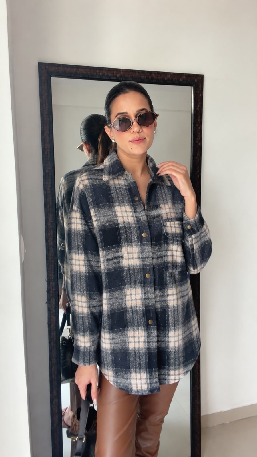 Oversized Plaid Button-Down Fall Shacket