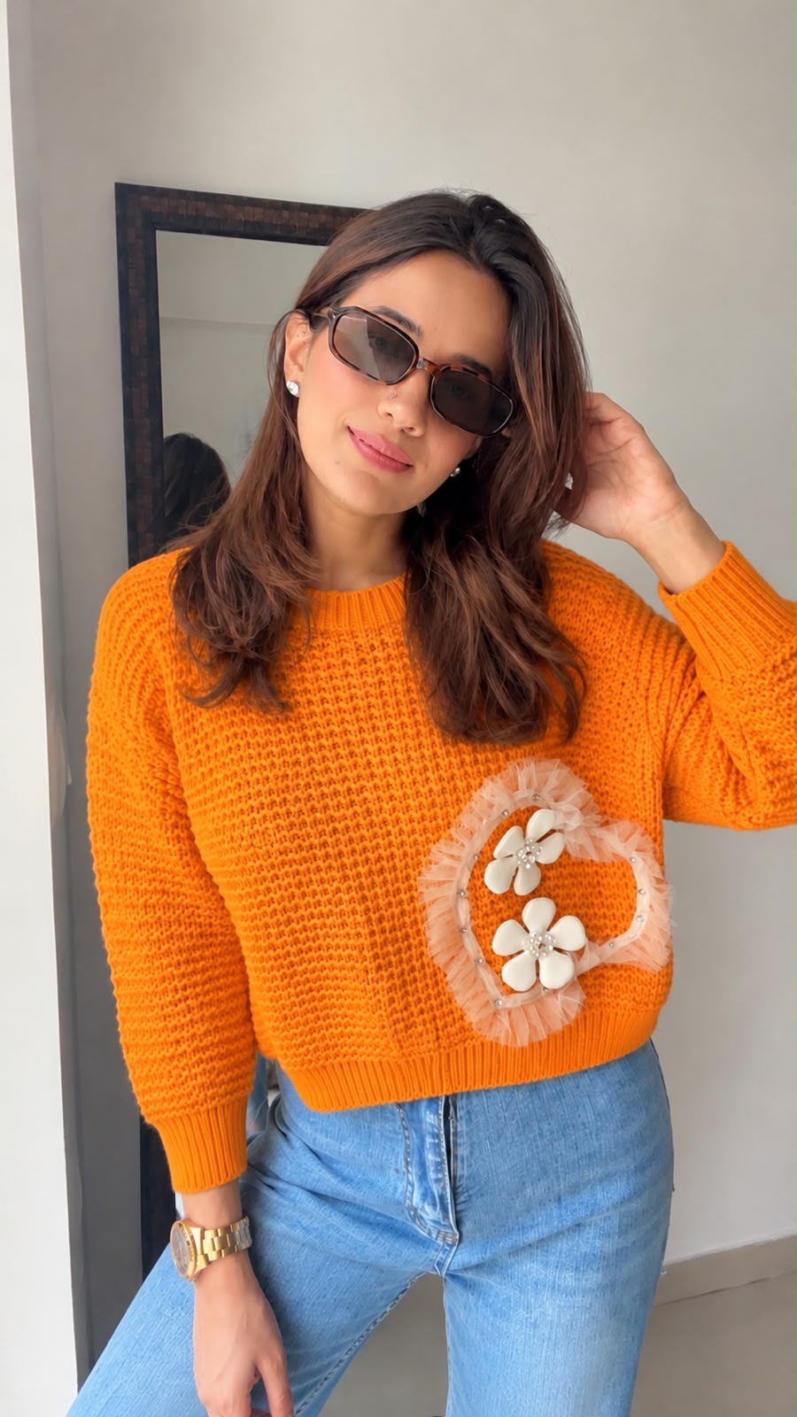 Waffle knit Fall jumper