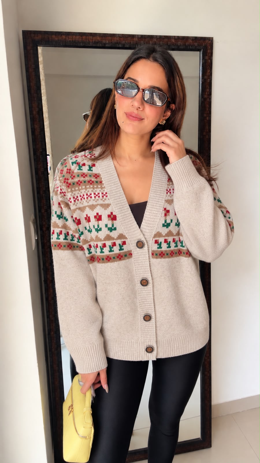 Fall Isle Pattern Knit Cardigan