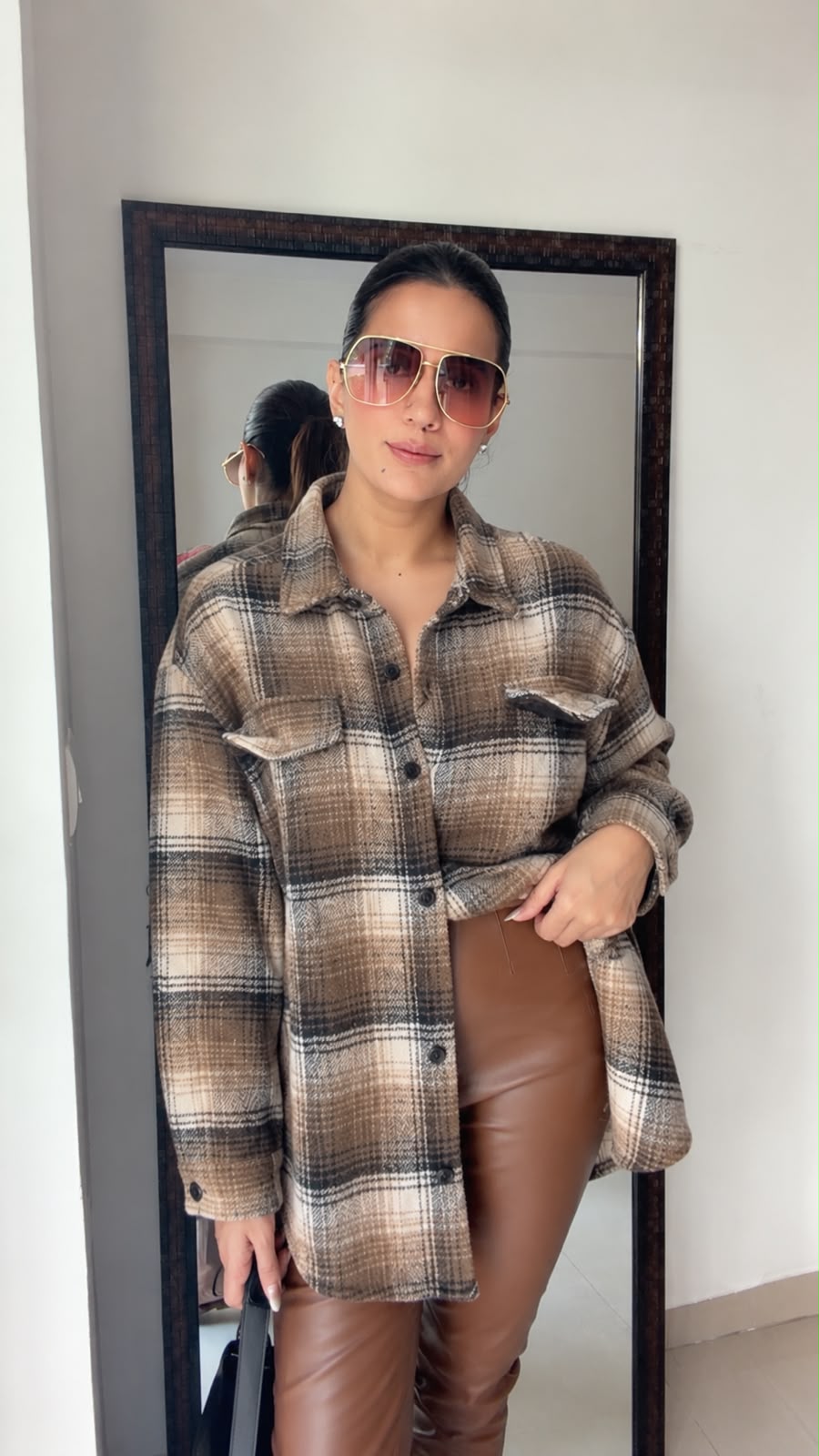 Plaid brown Fall Shacket