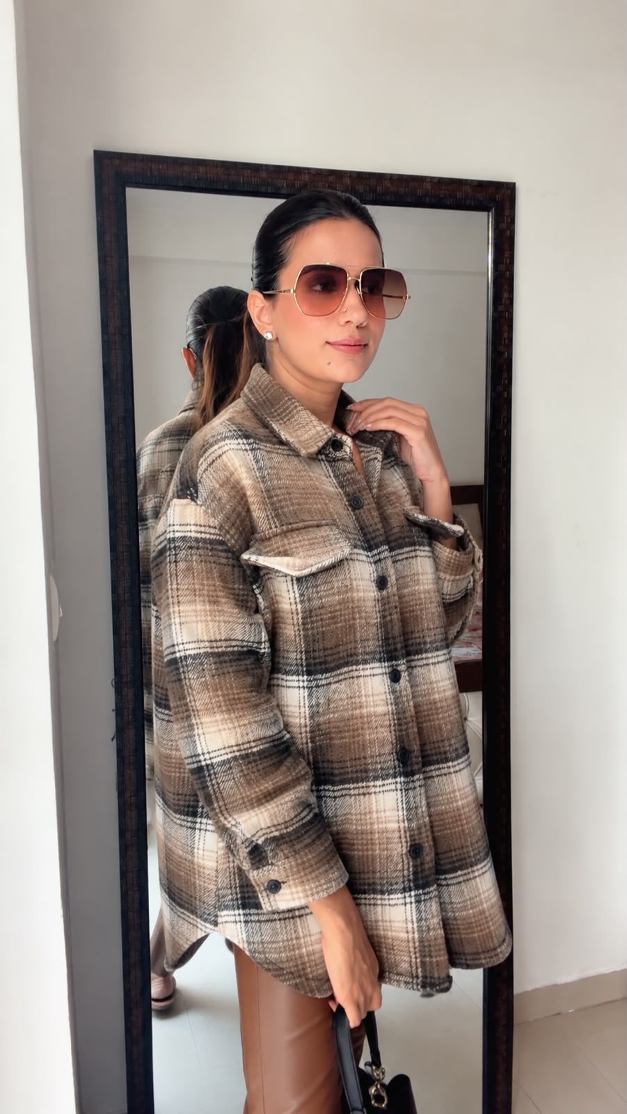 Plaid brown Fall Shacket
