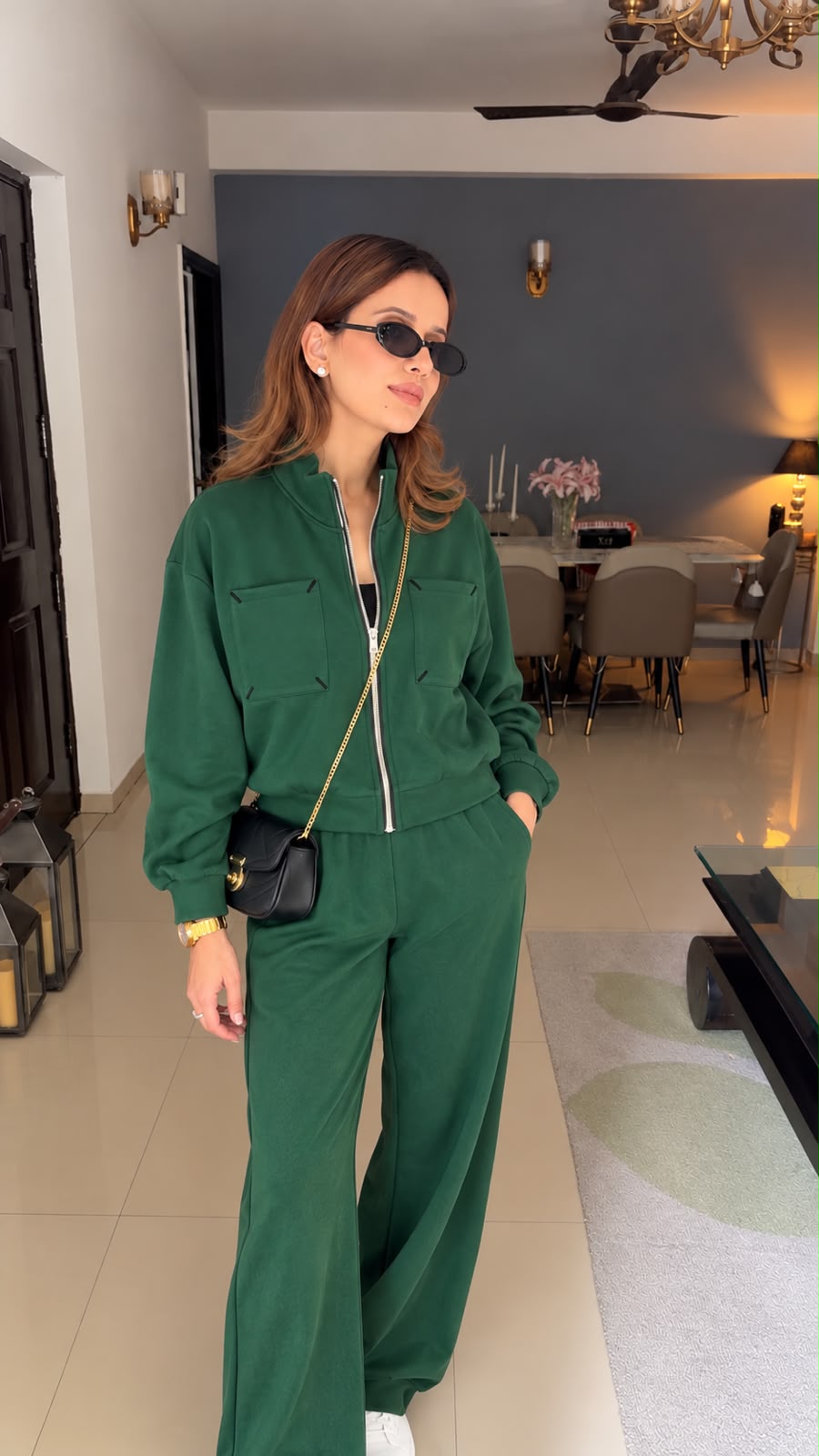Zip-Up Jacket and Wide-Leg Co-Ord Set