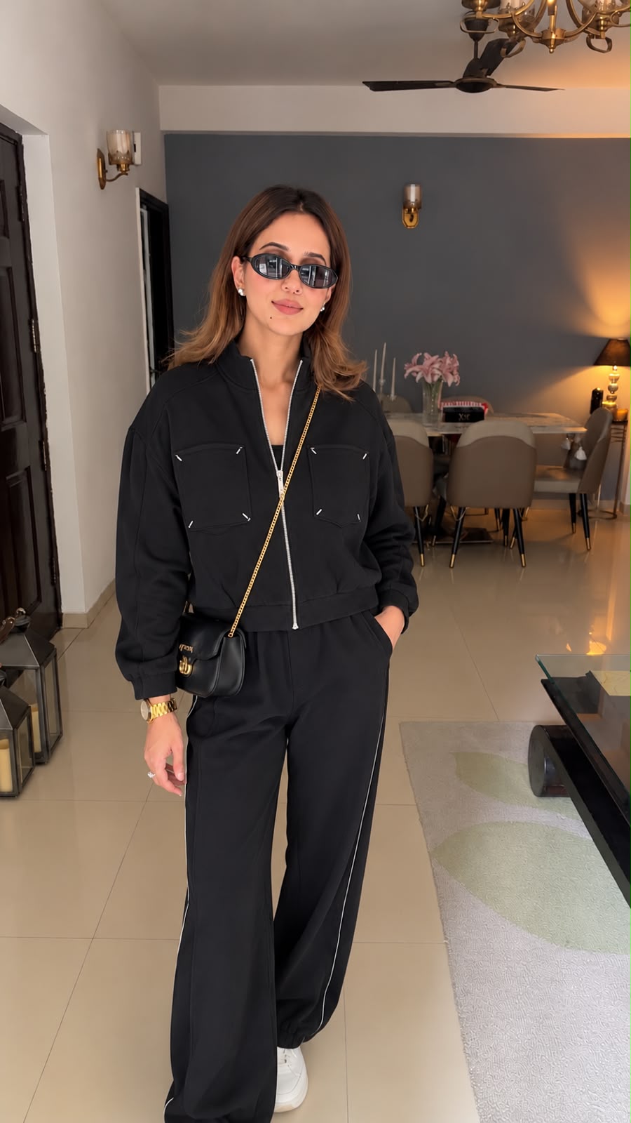 Zip-Up Jacket and Wide-Leg Co-Ord Set