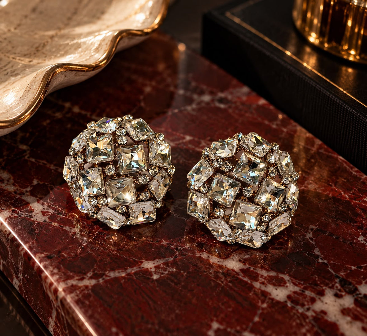 Crystal Statement Stud Earrings