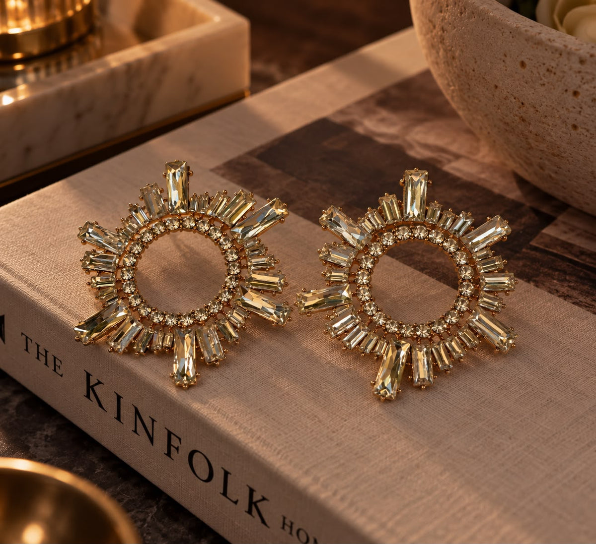 Silver Radiance Crystal Hoop Earrings