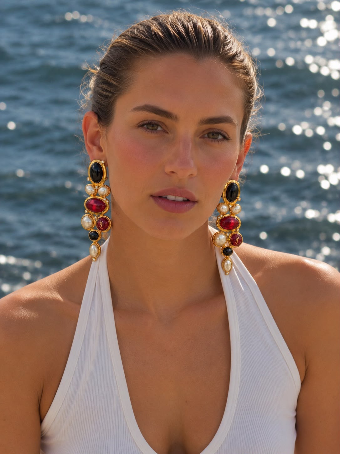 Luxe Multicolour Gemstone Statement Earrings