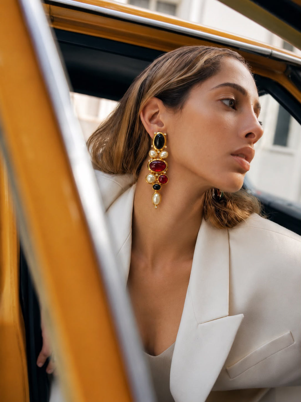 Luxe Multicolour Gemstone Statement Earrings