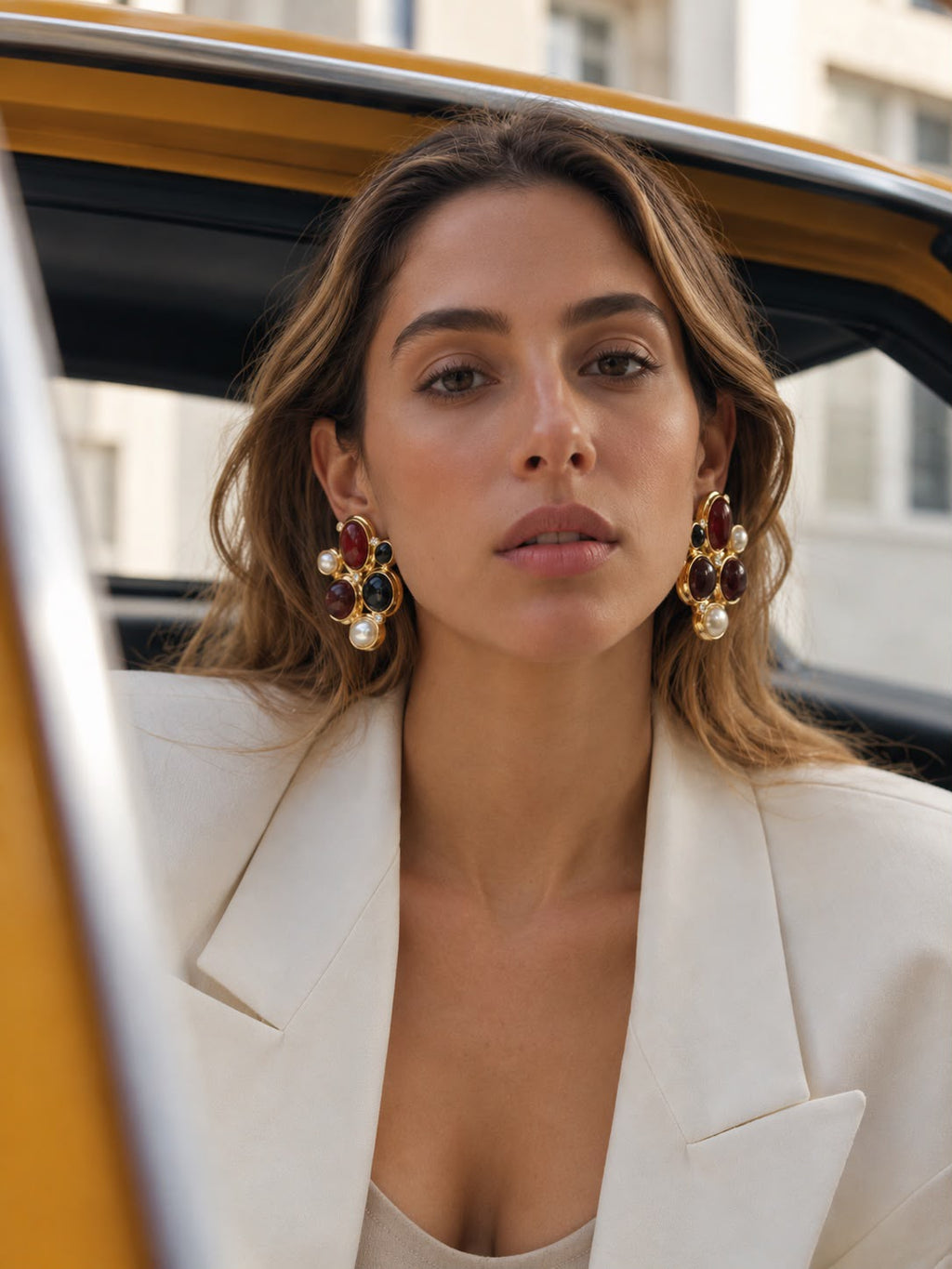 Luxe Multicolour Gemstone Statement Earrings