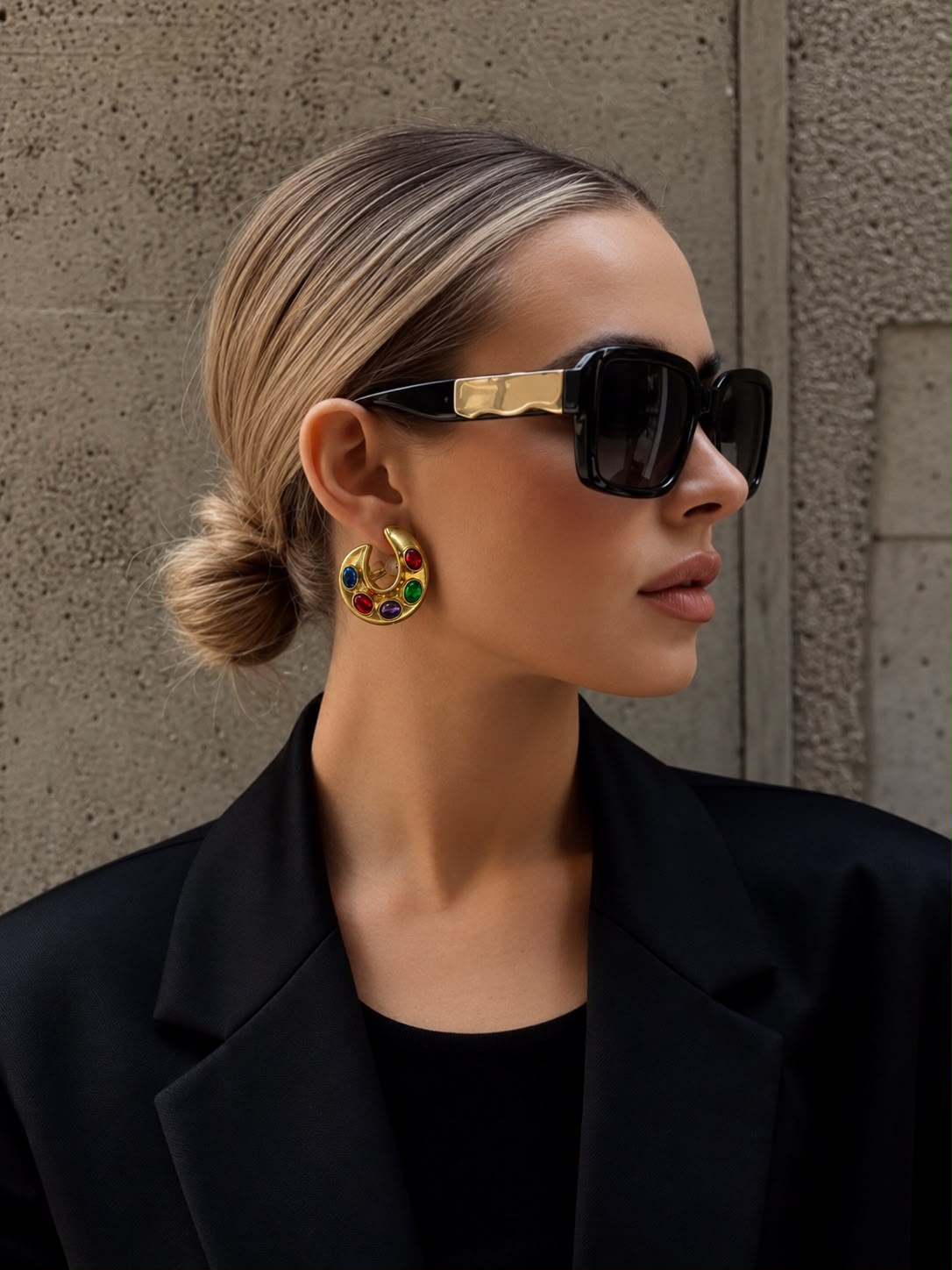 Luxe Multicolour Gemstone Statement Earrings
