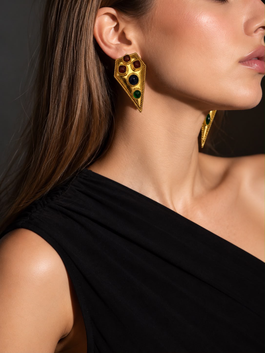 Multicolour Geometric Stud Earrings