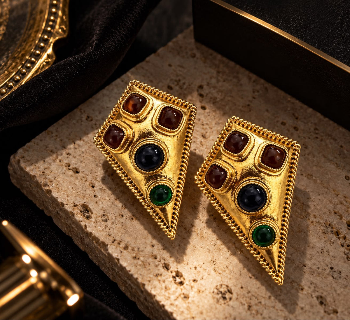 Multicolour Geometric Stud Earrings