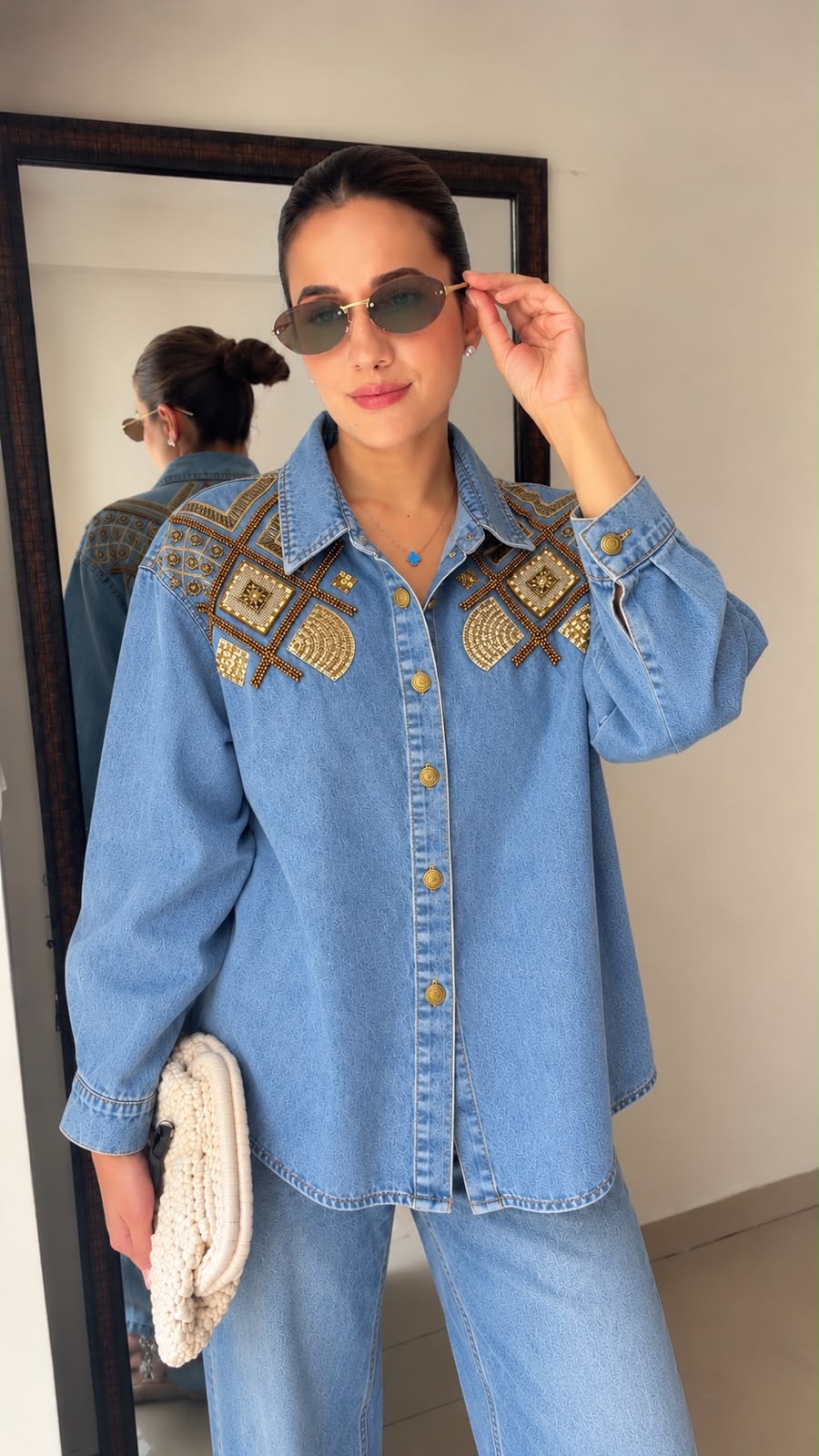 Denim Shirt with embroidery