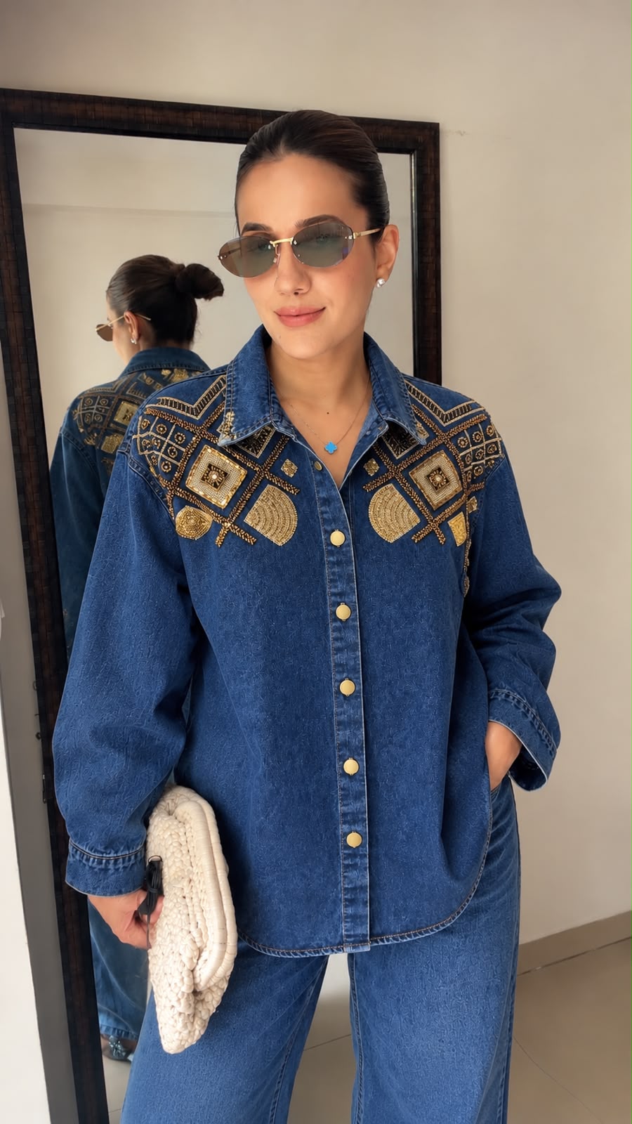 Denim Shirt with embroidery