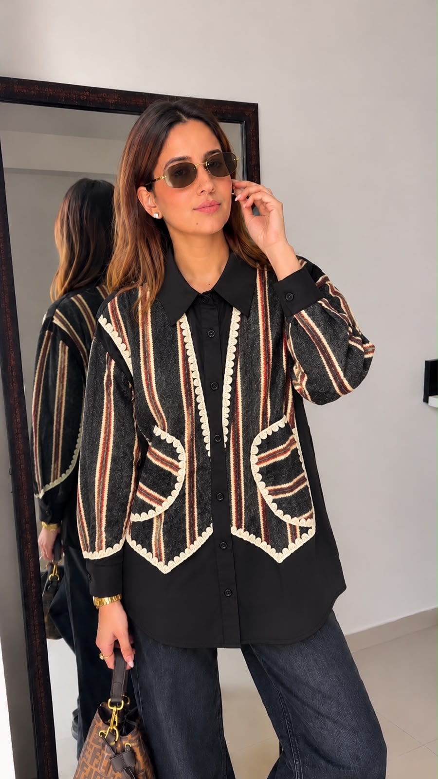 Downtown Chic Fall Knit Shirt