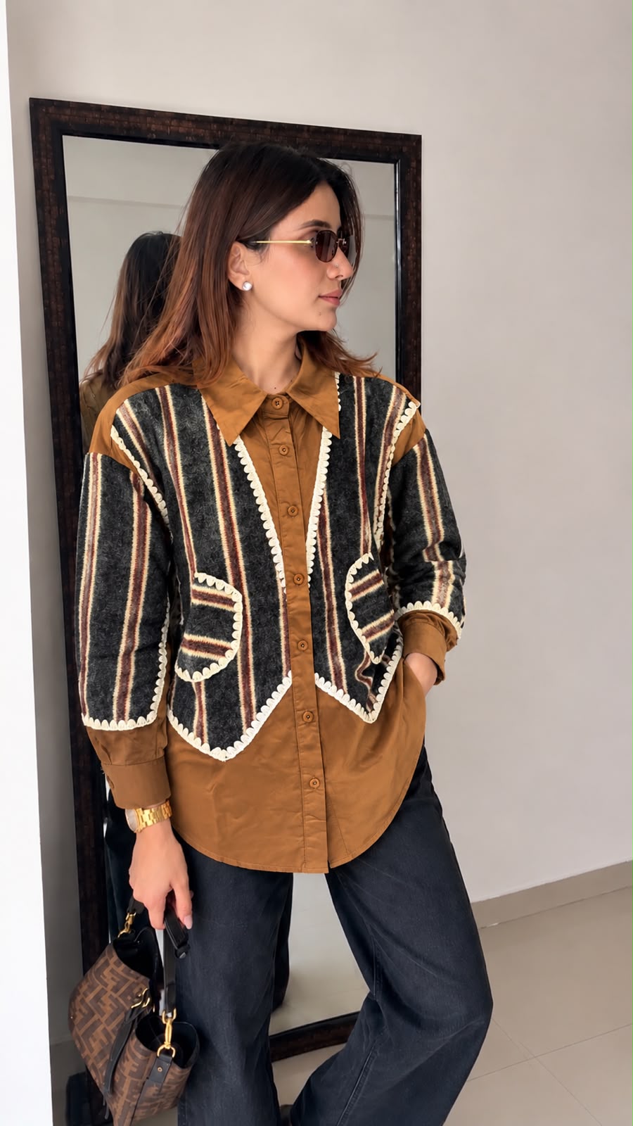 Downtown Chic Fall Knit Shirt