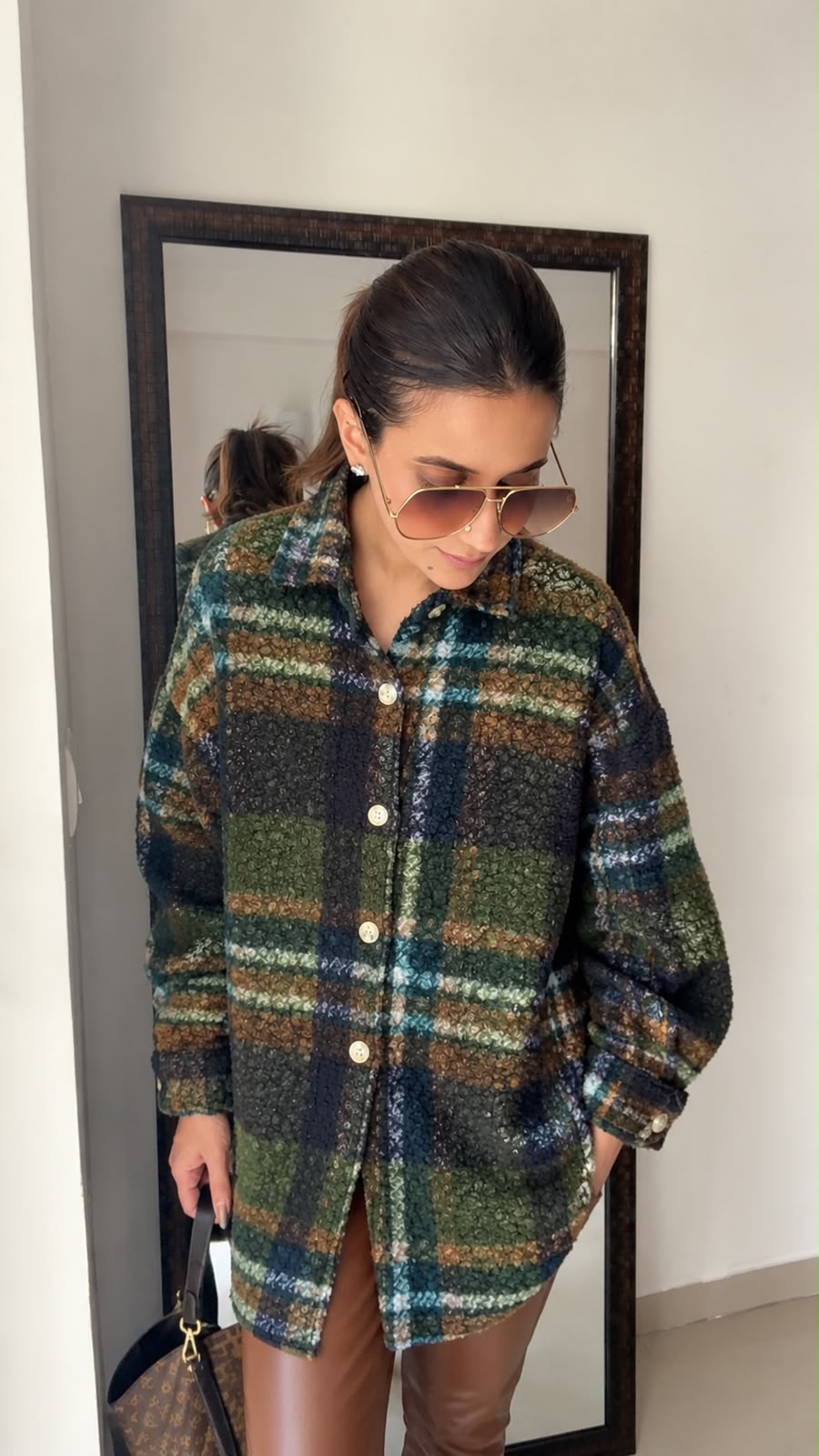 Plush Checkered Fall Jacket