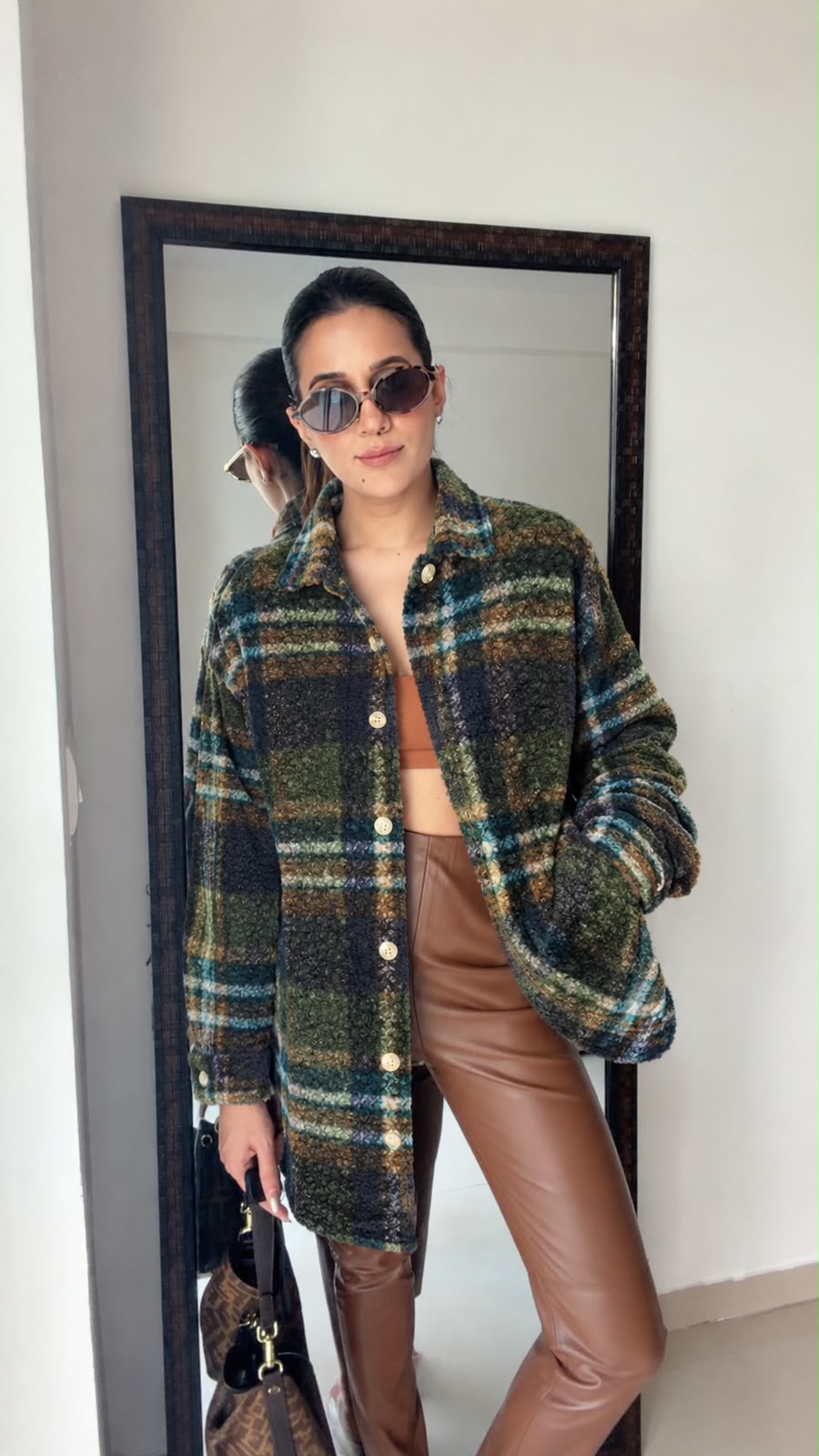 Plush Checkered Fall Jacket