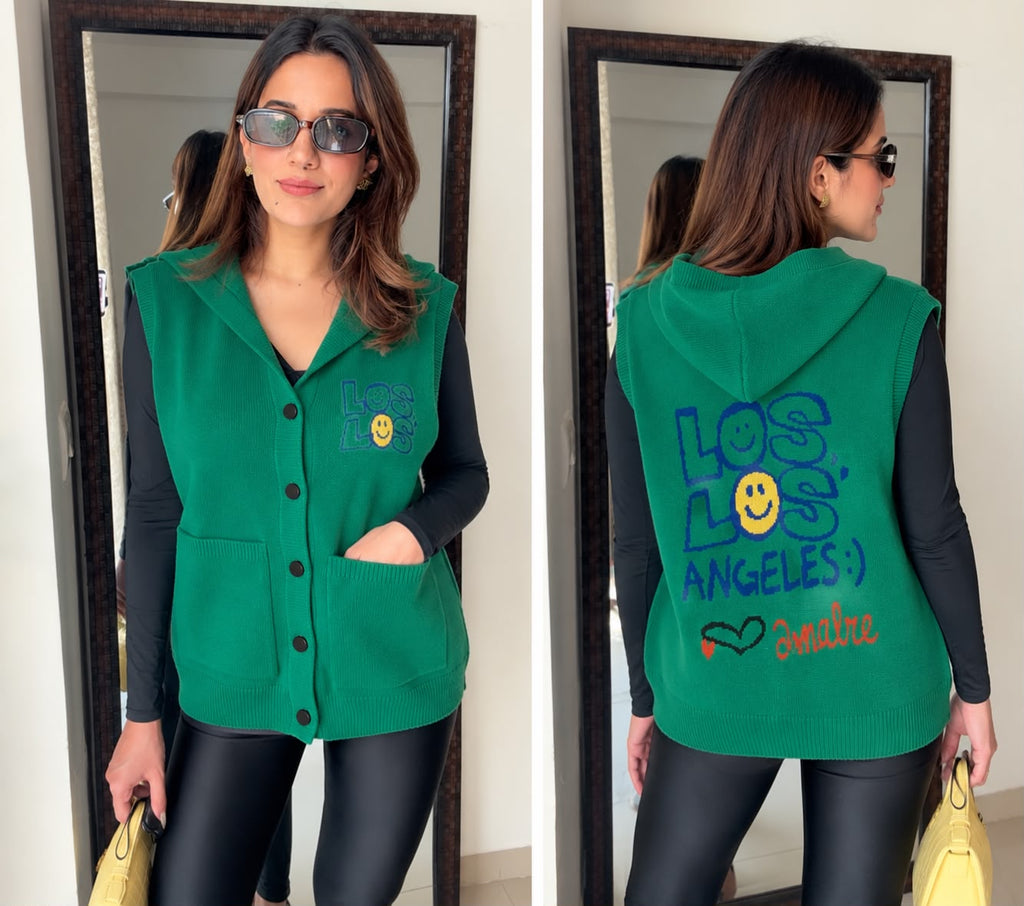 Hooded Knit Fall Vest