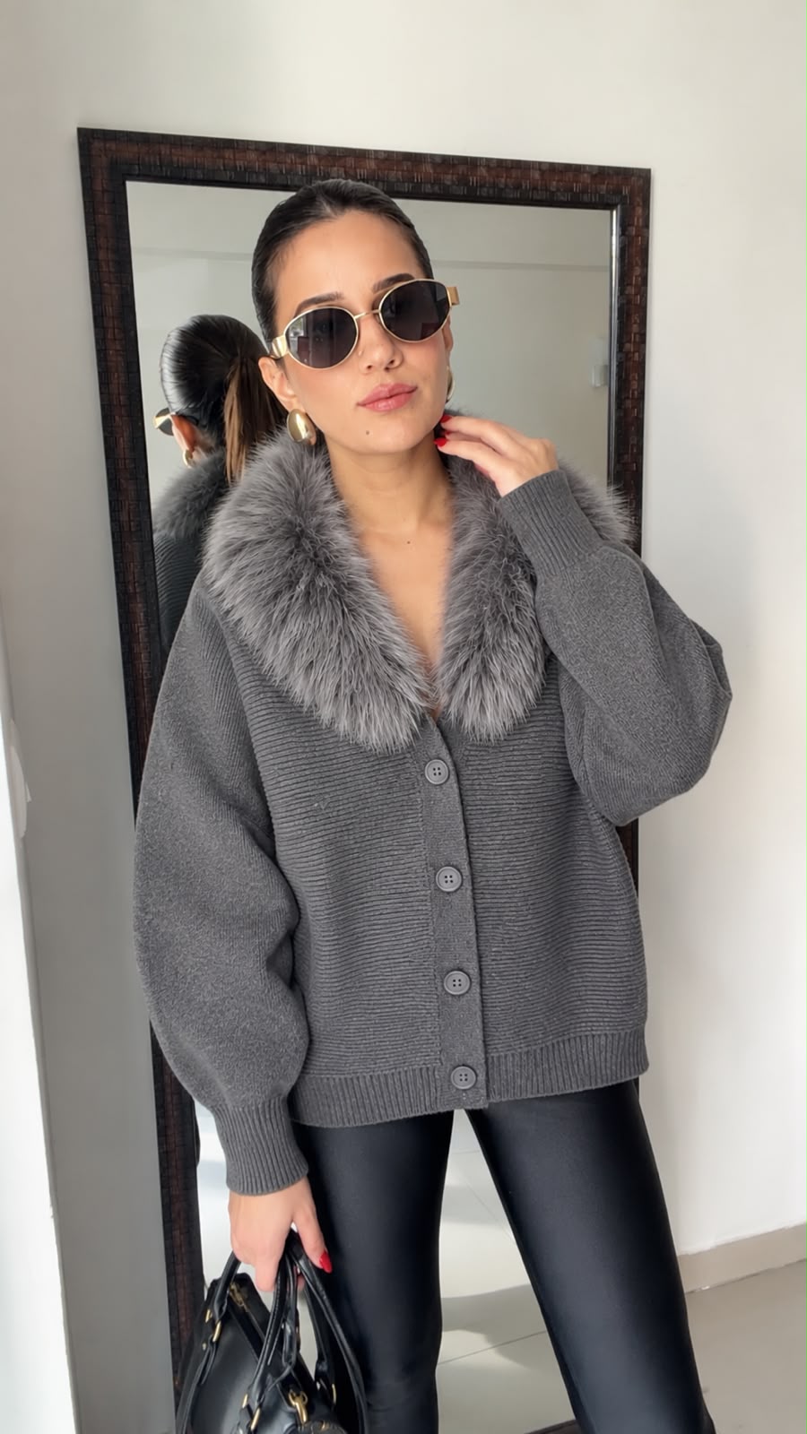 Luxe Faux Fur Fall Cardigan