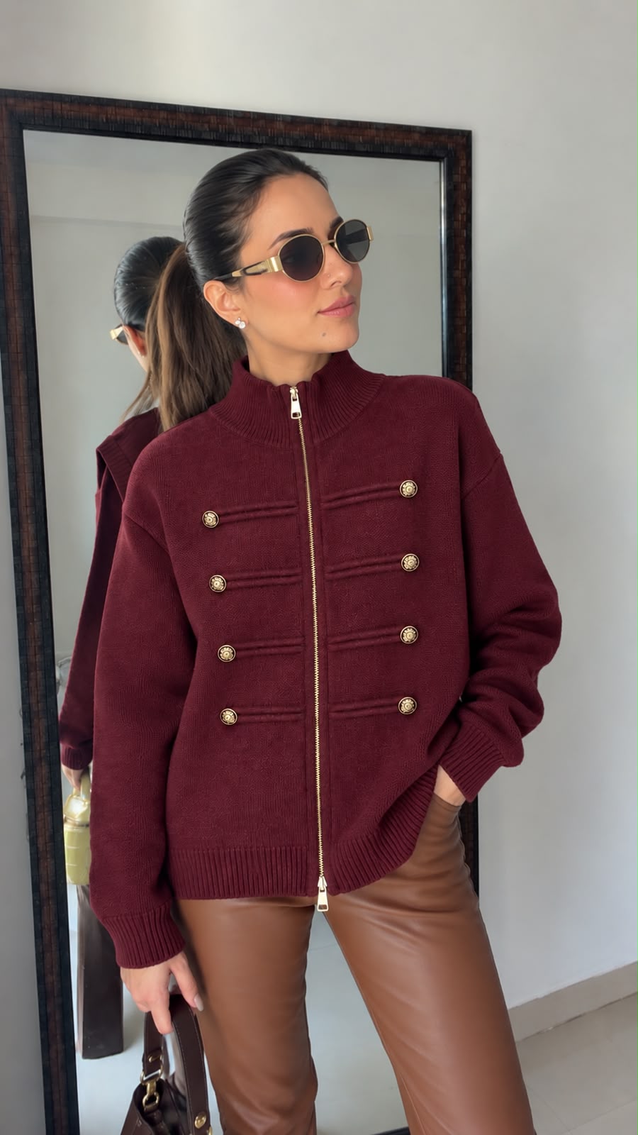 Buttoned Luxe Fall Knit Zipper