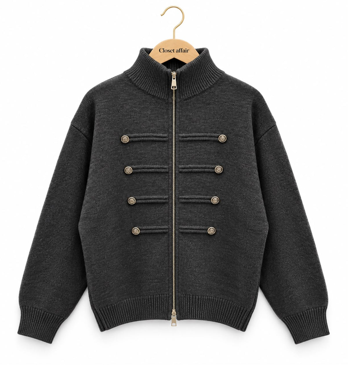 Buttoned Luxe Fall Knit Zipper