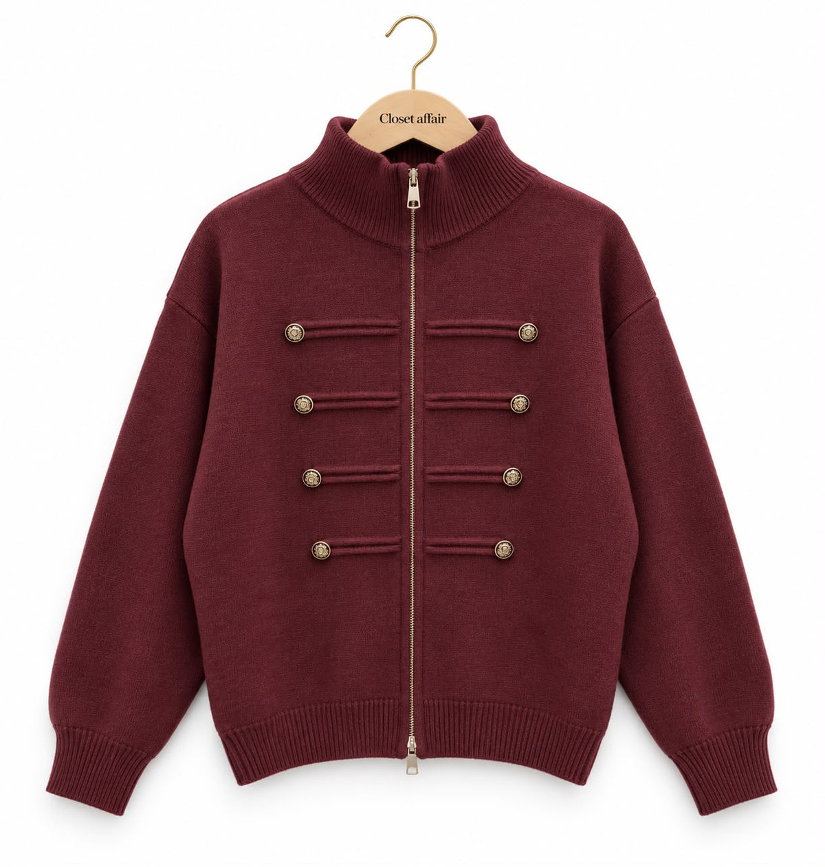 Buttoned Luxe Fall Knit Zipper