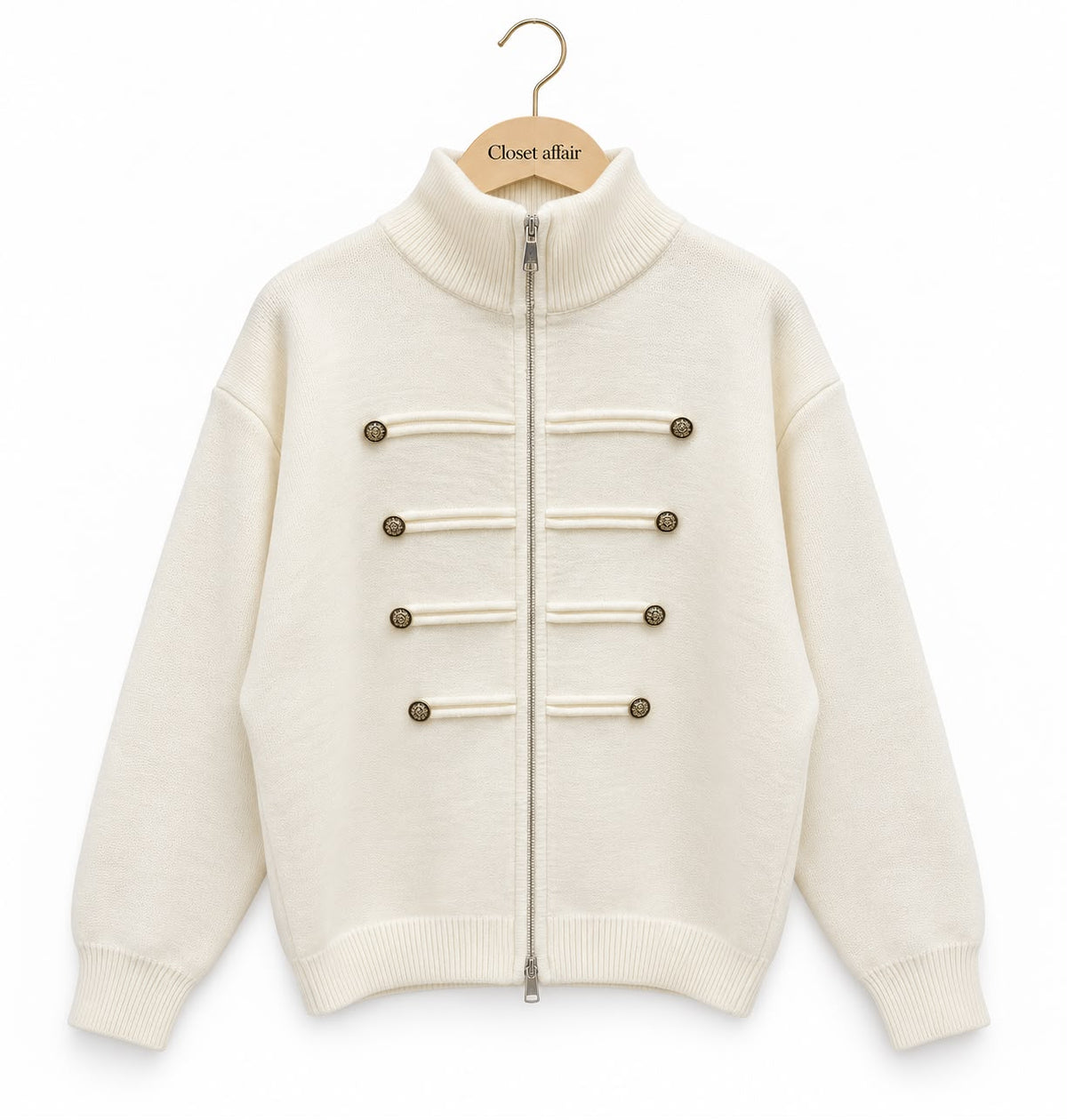 Buttoned Luxe Fall Knit Zipper