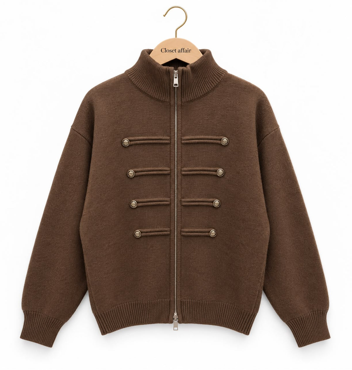 Buttoned Luxe Fall Knit Zipper